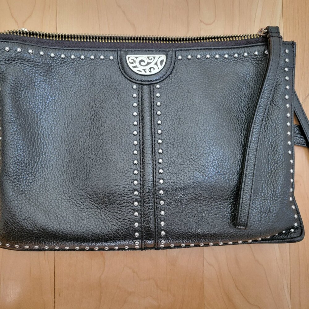 Brighton Pretty Tough Black Leather Crossbody Purse - Picture 3 of 10